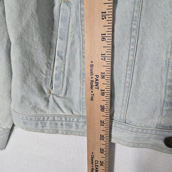 VTG Keren Hart Denim Jacket sz M Light Blue 100% Cotton Embroidered Floral Boho - Picture 13 of 15